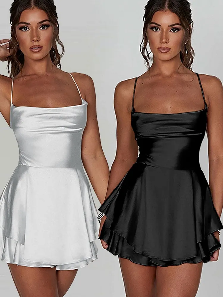 Satin Strapless Camisole Dress for Women