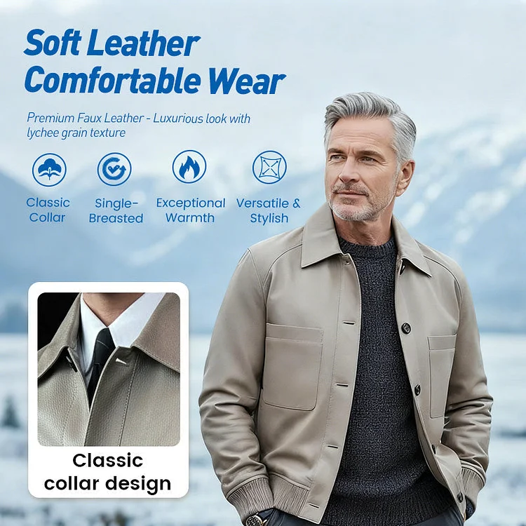 🧥2025 High-End-Ma&szlig;anfertigung💎Klassische Herrenjacke aus Kunstleder