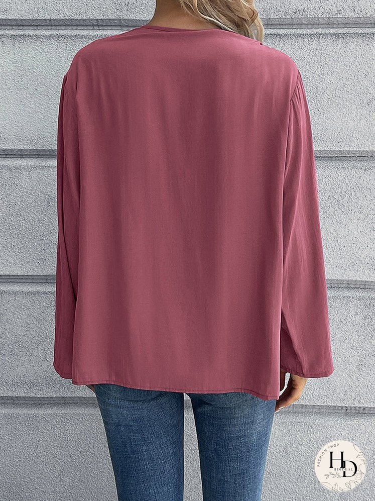 Blouses Bohemian Casual Solid Blouse for Women