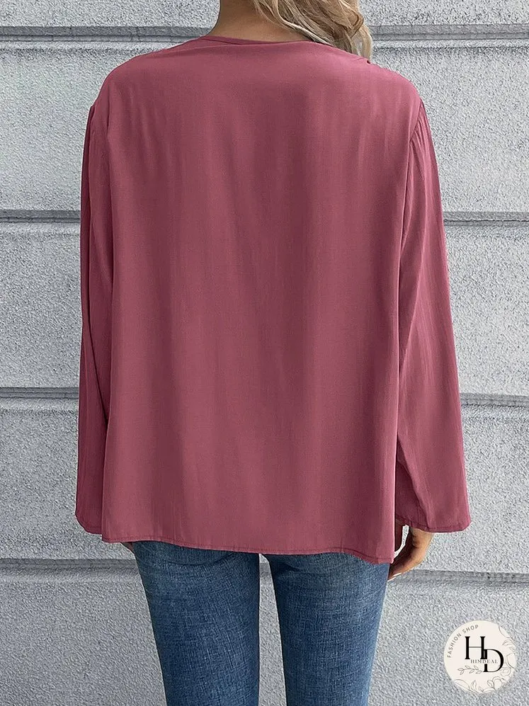 Blouses Bohemian Casual Solid Blouse for Women
