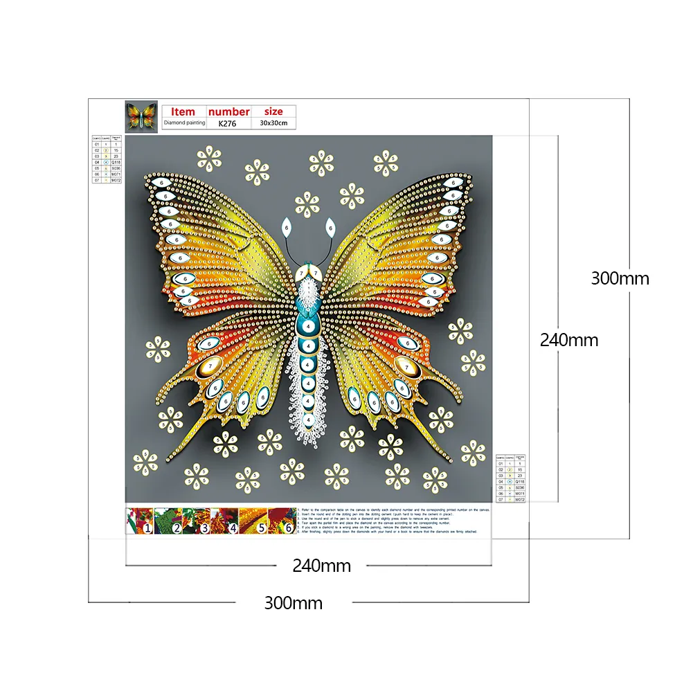Diamond Painting - Partial Special Shaped Drill - Butterfly Dragonfly(Canvas|30*30cm)