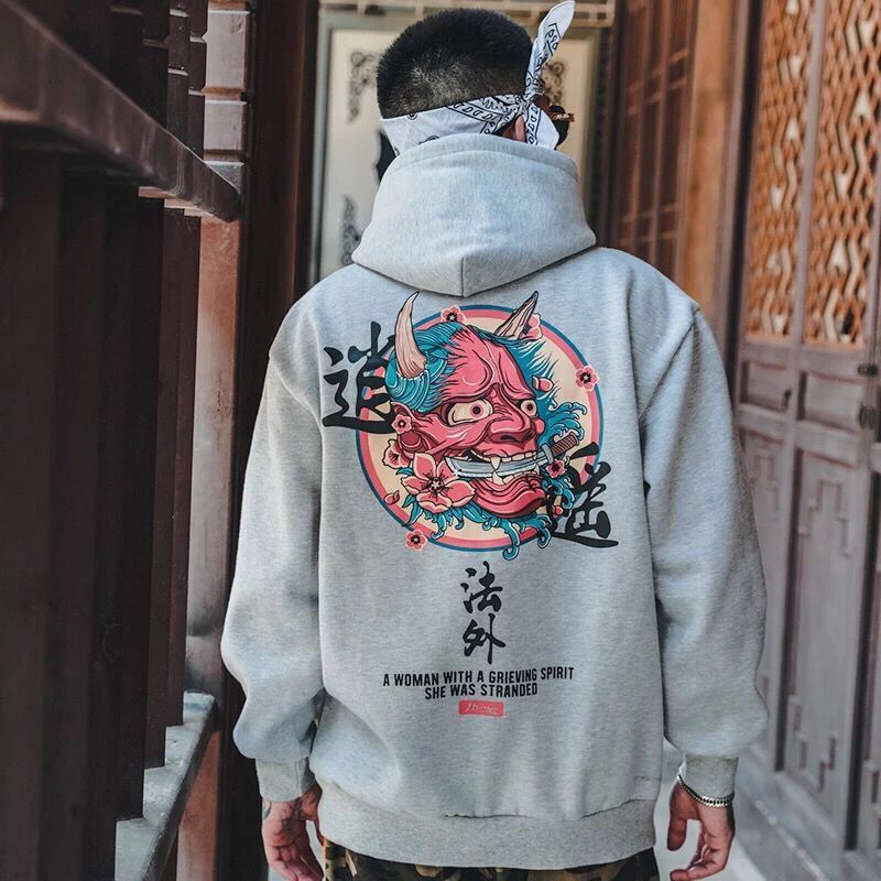 Hip-hop trend Japanese Style sweater men's hooded couple sweater jacket Techwear Shop