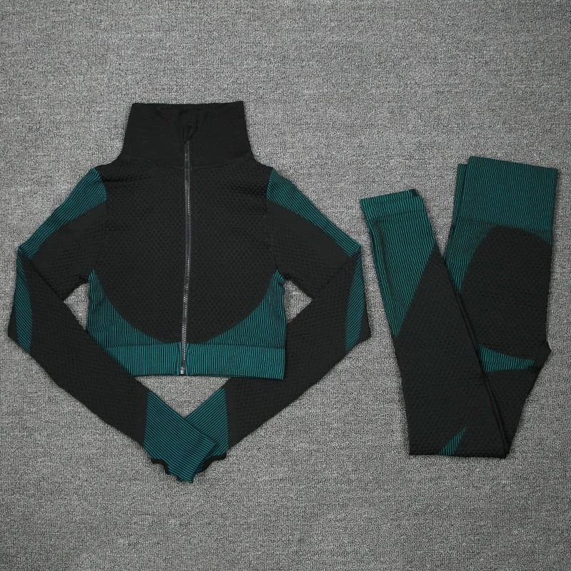 2pcs/3pcs Seamless Sport Sets Women High Stretchy Outdoor Running Gym suits for women Bra Leggings And Top two piece set women