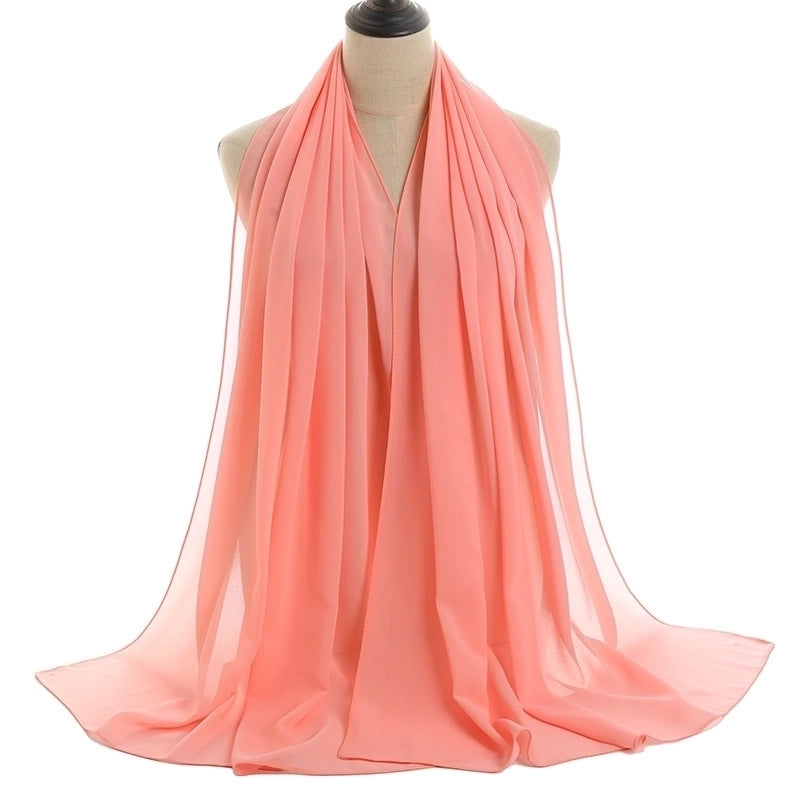 Women’s Minimalist Solid Color Chiffon Cotton Linen Scarves