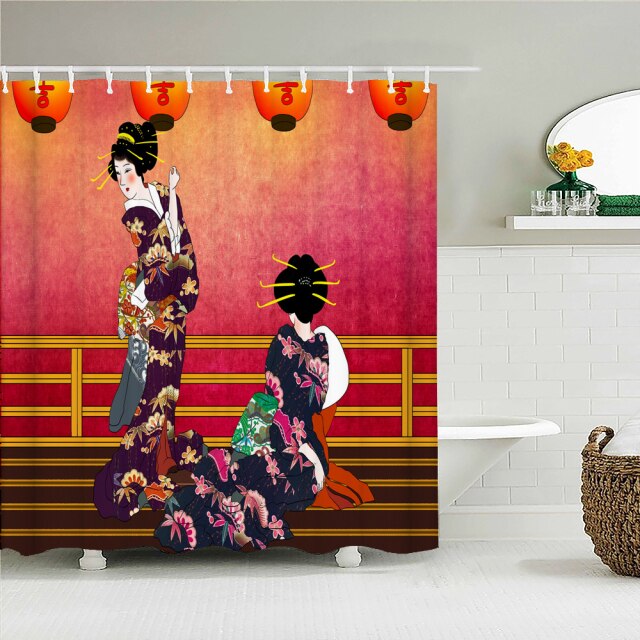 

Shower Curtain – Japanese-style Plum Flower Woman Girl-180*180cm, 501 Original