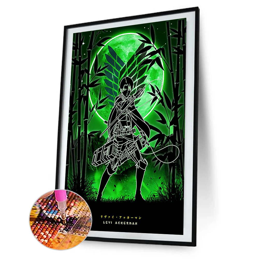 Full Round Diamond Painting 35*50cm - Attack On Titan - Silhouette