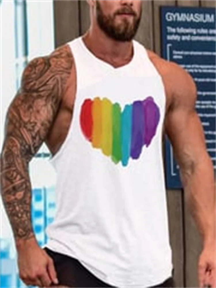 BrosWear LGBT Pride Rainbow Love Printed Tank Top