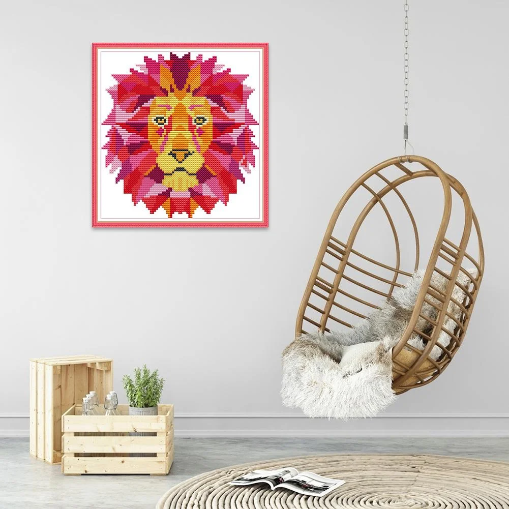 14ct Stamped Cross Stitch - Lion(19*20cm)