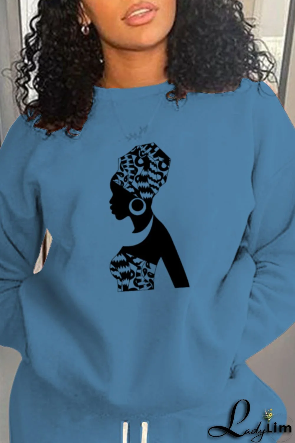 White Street Vintage Print Patchwork O Neck Tops