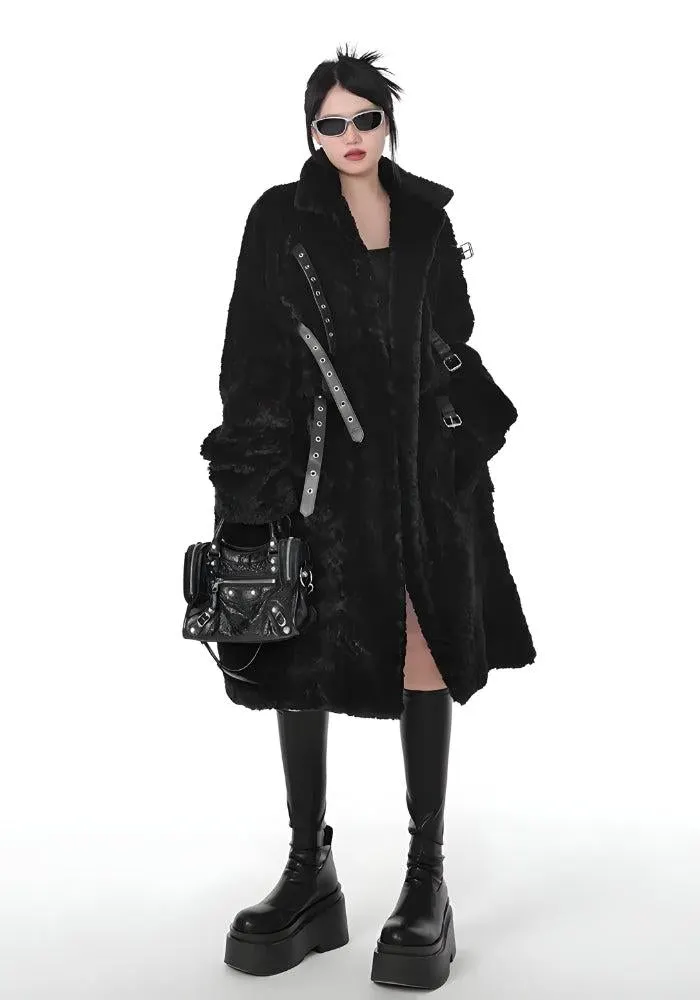 Brownm Faux Fur Fluffy Long Jacket