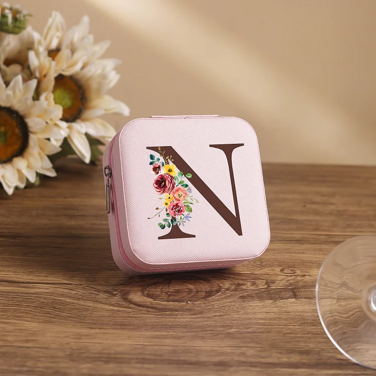 Custom Letter Jewelry Gift Box Personalized Travel Jewelry Box Gift for Women Girls