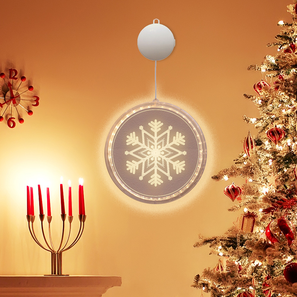Christmas 3D Hanging Lights Home Holiday Windows Bedroom Decor Lighting от Cesdeals WW