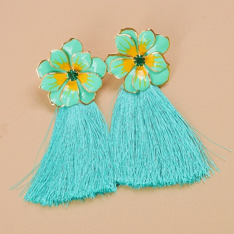 Floral Tassel Earrings