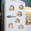 6Pcs Acrylic Spring Flower Hedgehog DIY Diamond Art Refrigerator Magnets Sticker