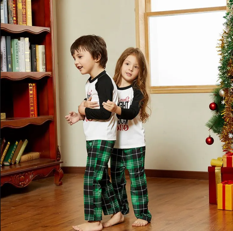 Christmas Print Home Wear Pajamas Casual Parent-child Suit