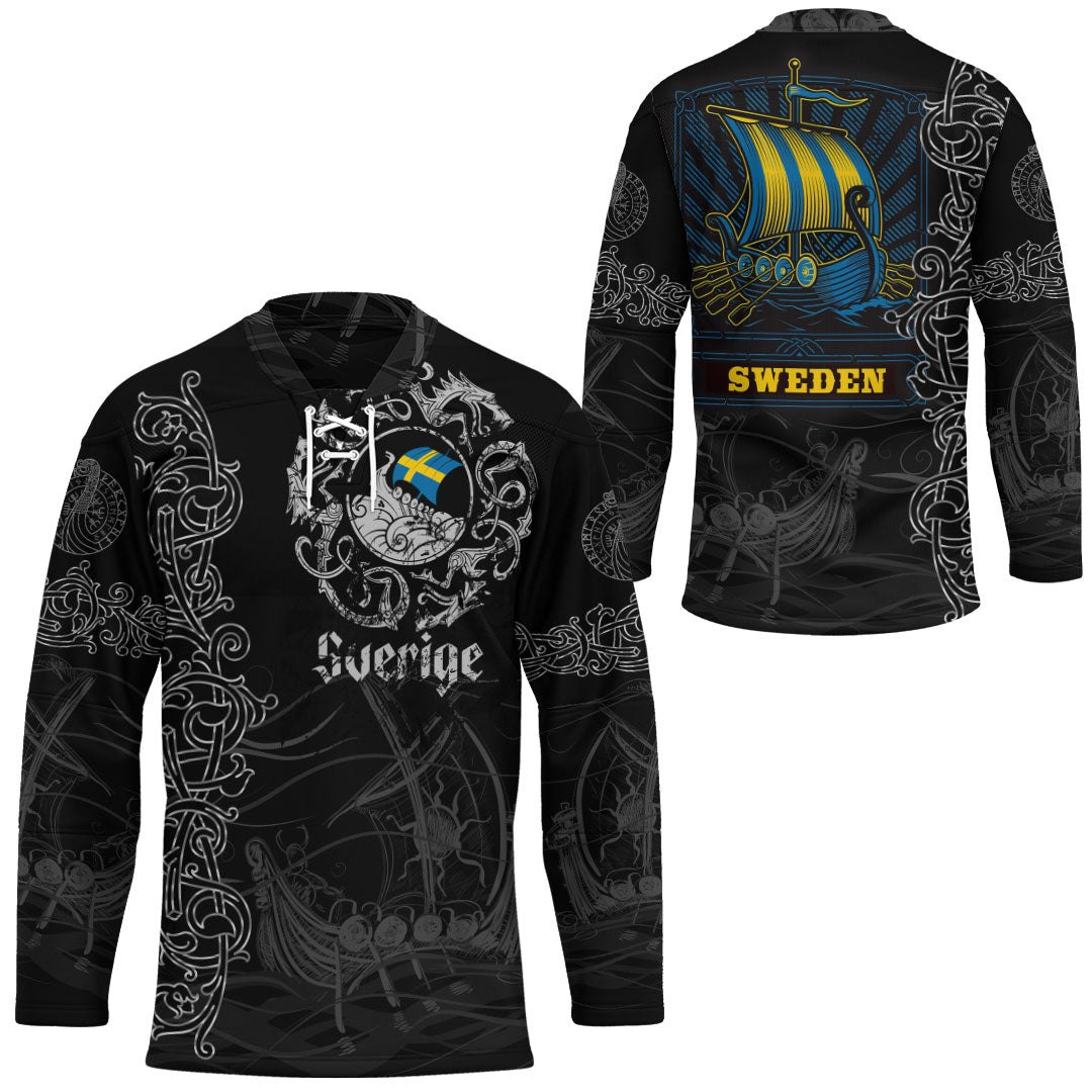 Viking Clothing Viking Drakkar Sweden Warship Hockey Jersey RLT12 mysite