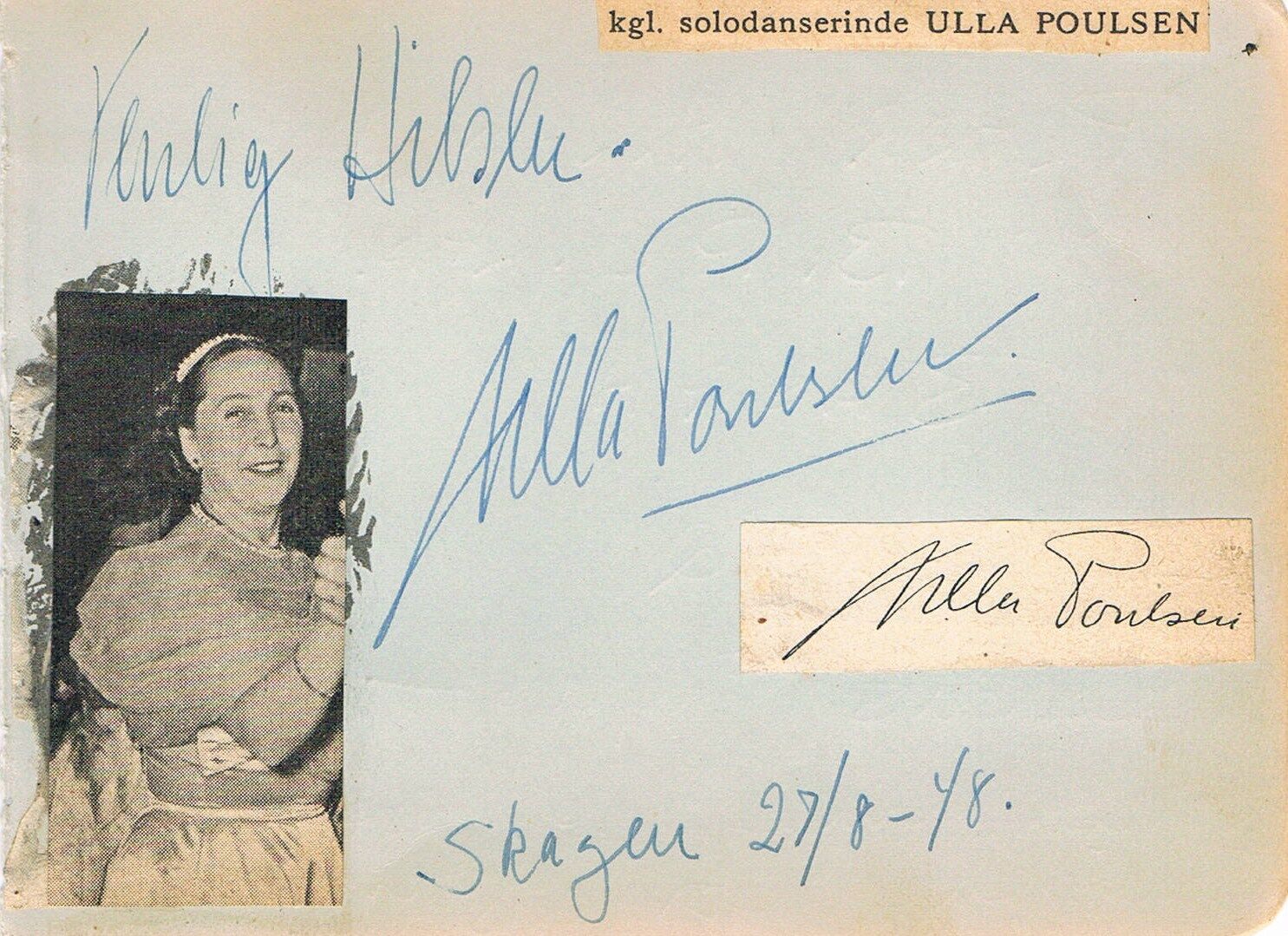 Ulla Poulsen 1905-2001 signed album page 3.75x5