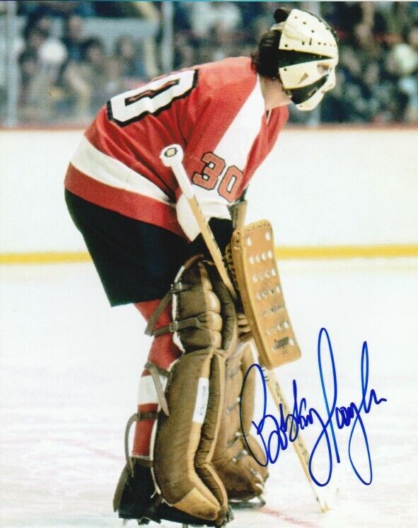 VINTAGE BOBBY TAYLOR SIGNED PHILADELPHIA FLYERS GOALIE 8x10 Photo Poster painting #1 Autograph