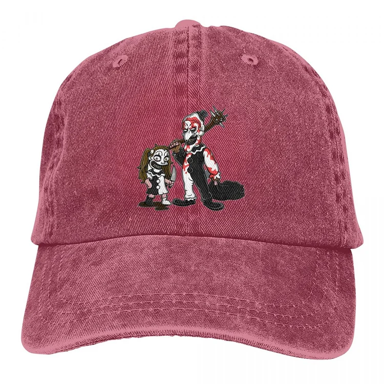 Terrifier 2 Art The Clown Baseball Caps Outfits Vintage Distressed Denim Washed Sun Cap Unisex Outdoor Adjustable Fit Caps Hat