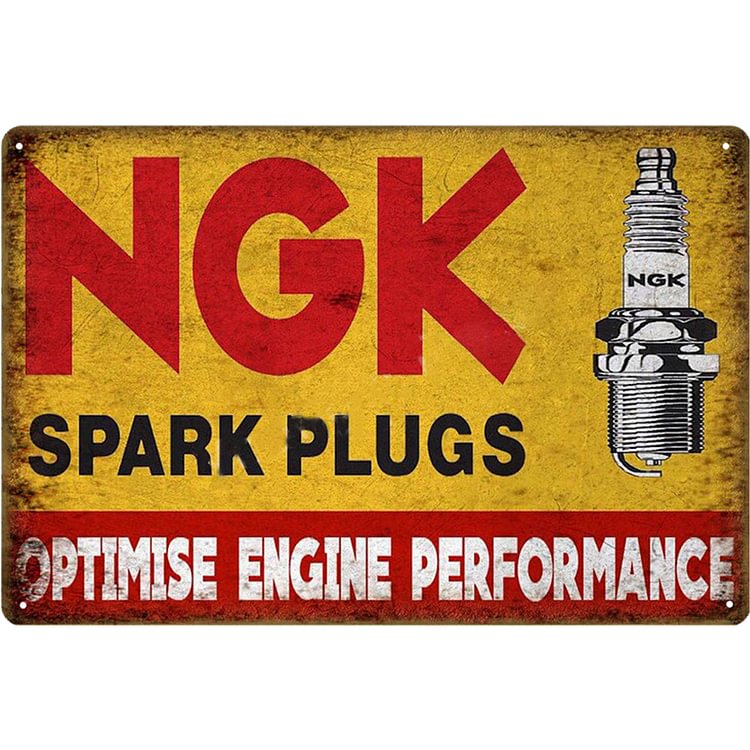NGK Spark Plugs - Optimise Engine Performance Vintage Tin Signs/Wooden Signs - 7.9x11.8in & 11.8x15.7in