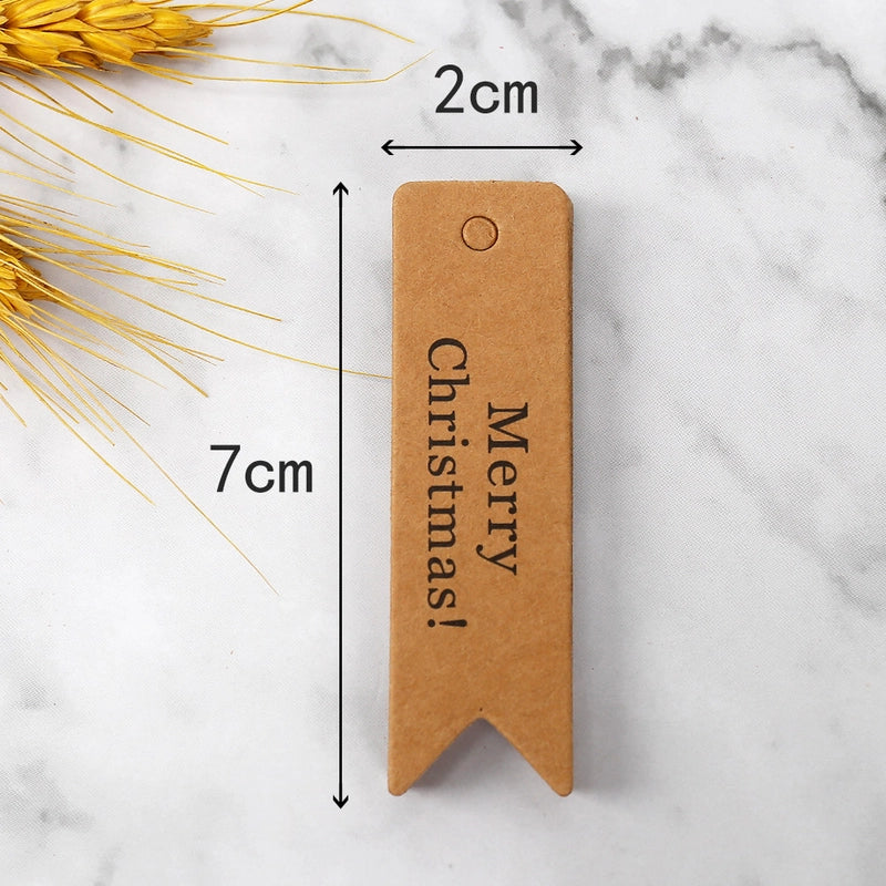 Happy Christmas Kraft Paper Small Tag Dovetail Tag Merrychristmas Gift Decoration Card