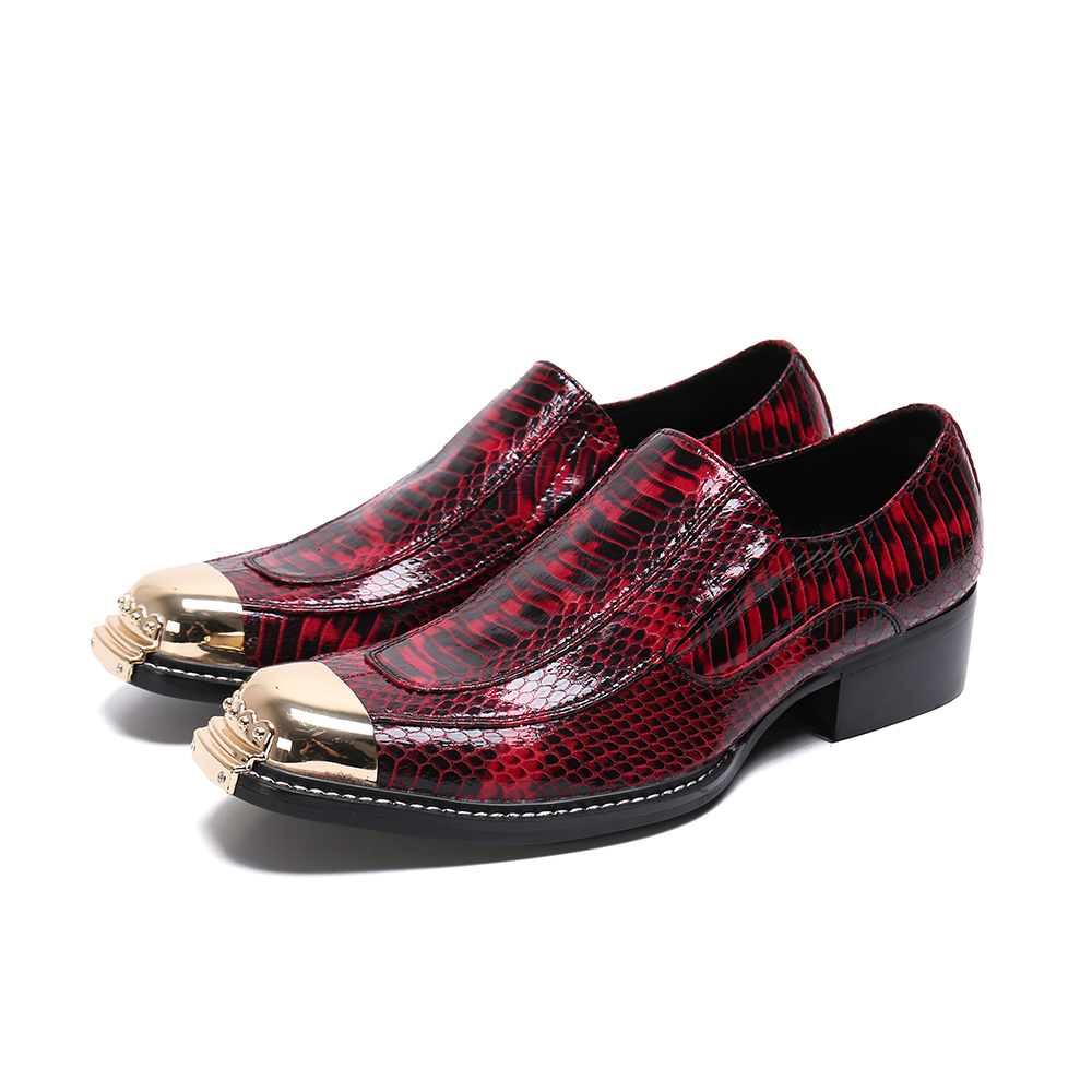 VCSHOES Social Pointed Toe Prom Shoes Big Size Formal Shoes Man Genuine Leather Dress Shoes