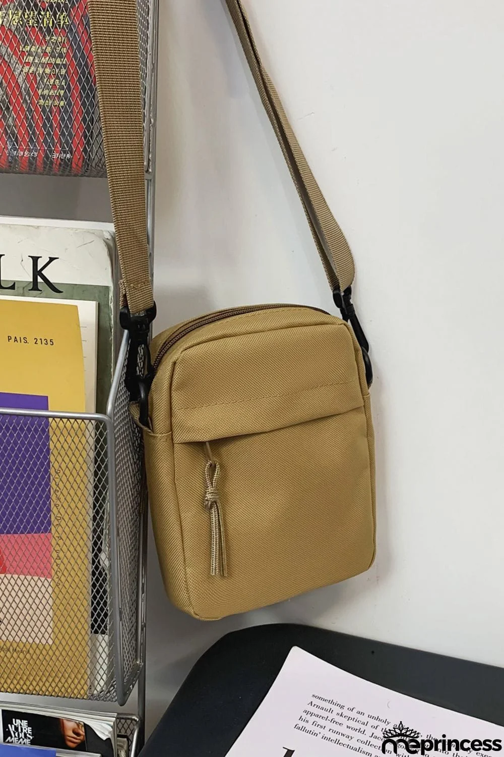 Wide Strap Polyester Crossbody Bag