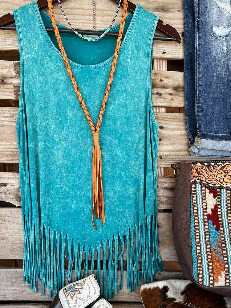 Shania Fringe Tank