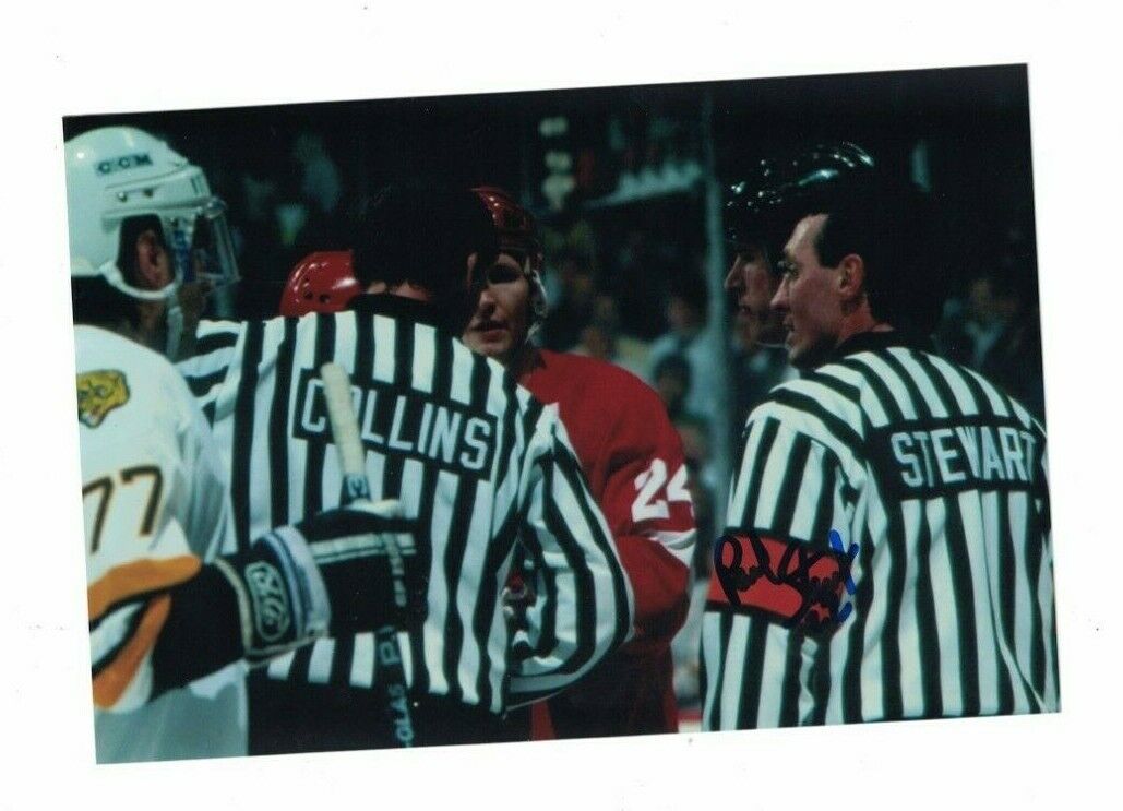 Paul Stewart NHL Hockey Referee Signed 4x6 Hockey Photo Poster painting W/Our COA