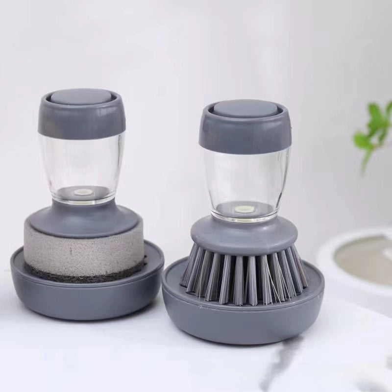 Direct Automatic Liquid Brush Head Pot Bowl Cleaning Brush Press Liquid Sponge Cleaning Brush Household Wash Pot Brush
