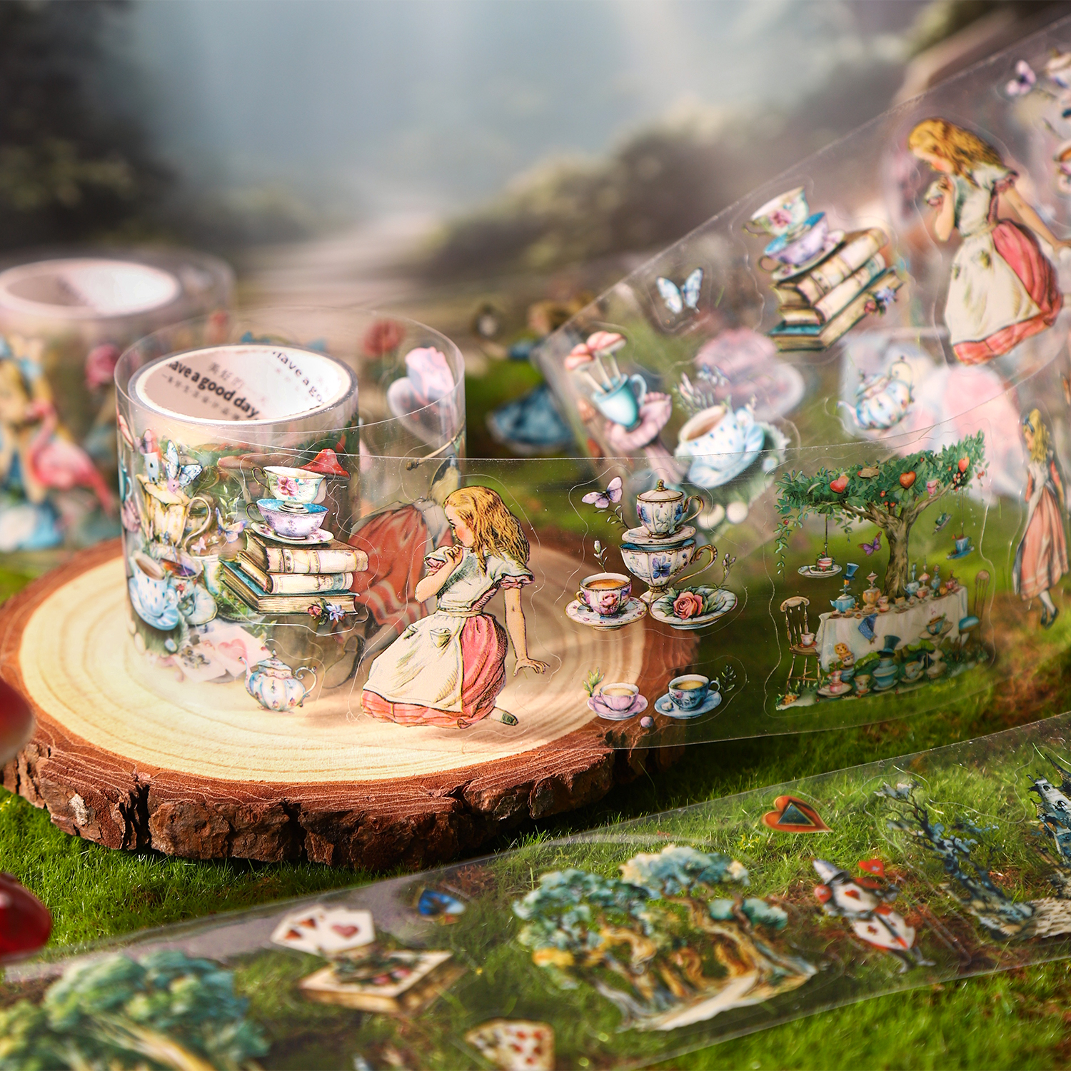 PET 테이프 - 50mm*200cm 앨리스 티룸 시리즈 빈티지 캐릭터 동화