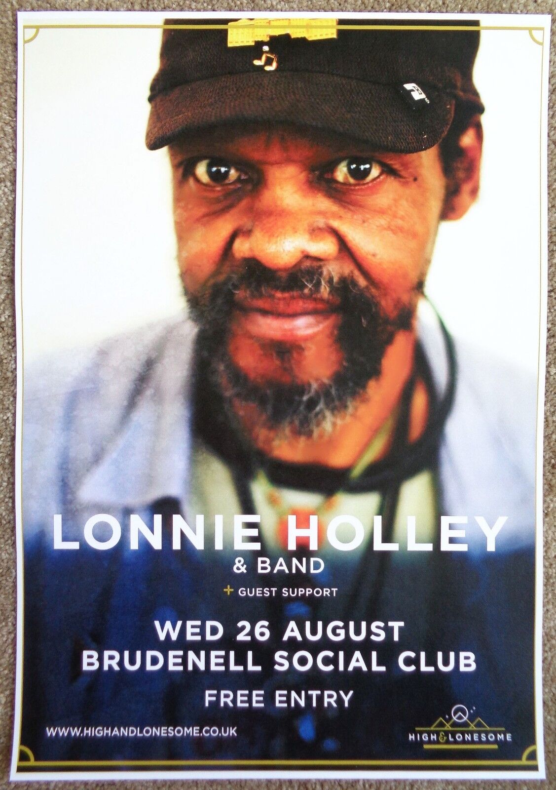 LONNIE HOLLEY 2015 Gig POSTER Leeds Concert United Kingdom