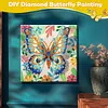 Kits d&rsquo;art color&eacute;s en diamant papillon avec cadre pour adultes, d&eacute;coration int&eacute;rieure 25 cm