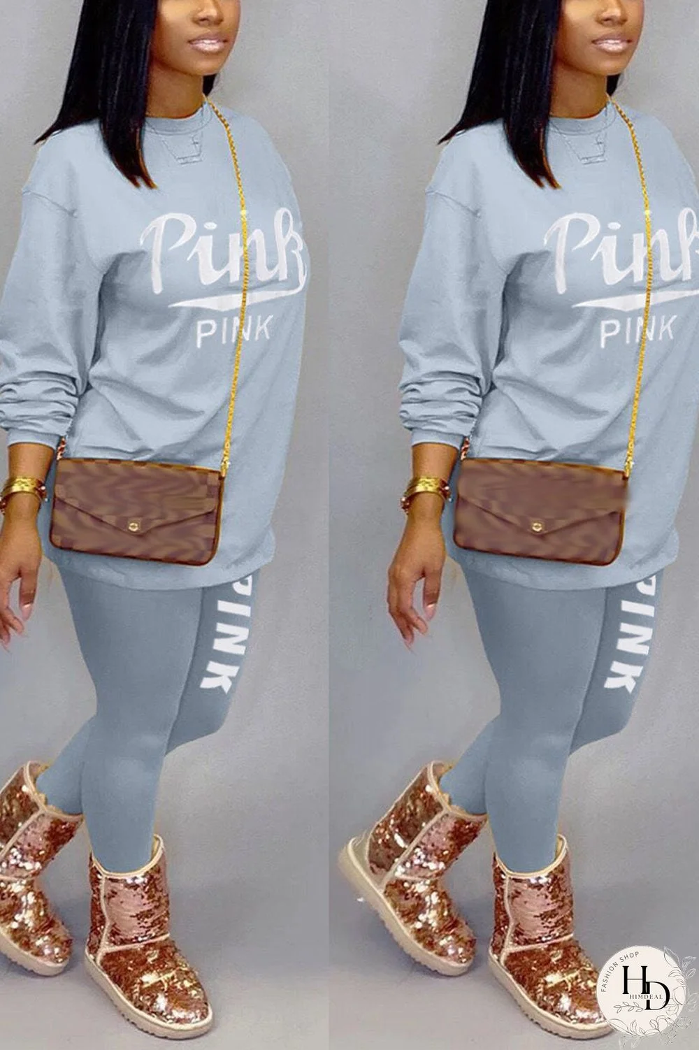 Casual Print Letter O Neck Long Sleeve Regular Sleeve Regular Two Pieces