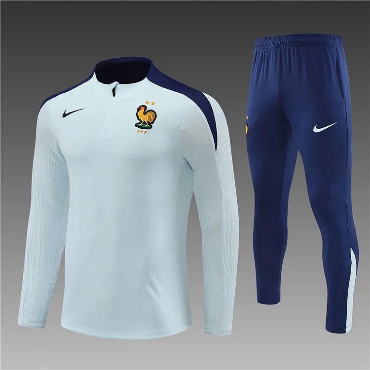 2024-25 French light blue half-zip training suit