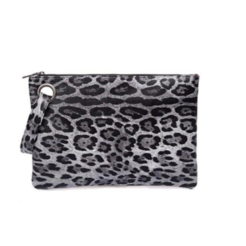 Unisex Leopard Pu Leather Zipper Wallets
