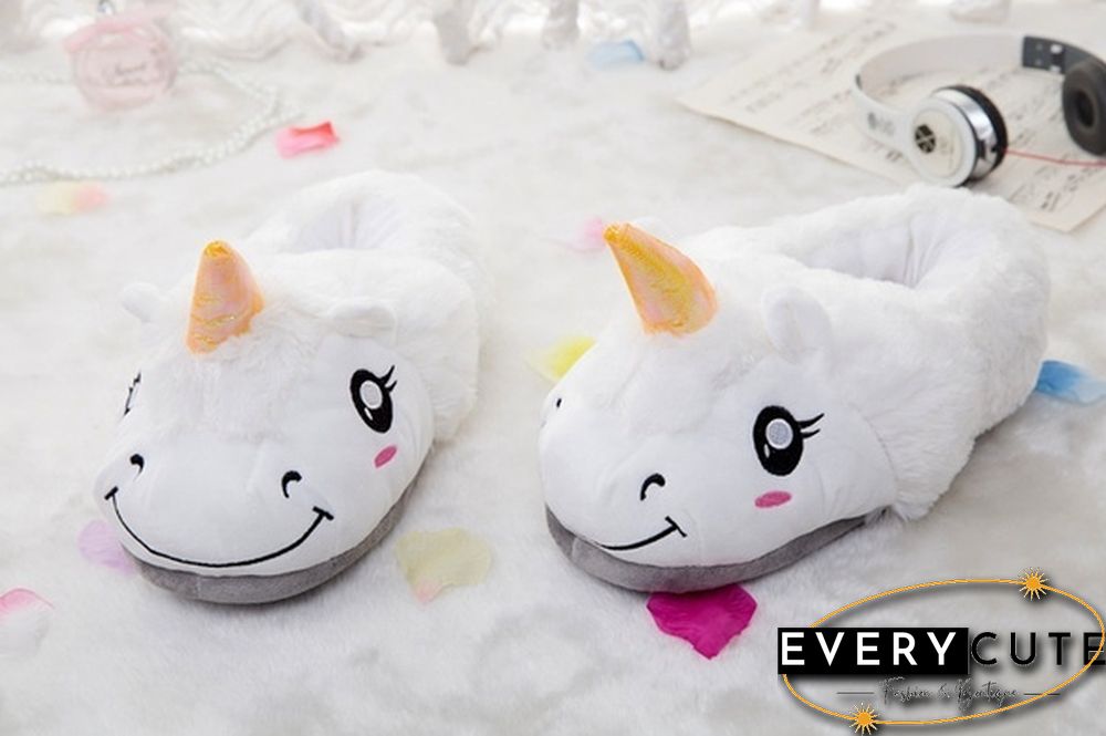 Winter Indoor Slippers Plush Home Shoes Unicorn Slippers For Grown Free Size Home Slippers Shoes Christmas Gift