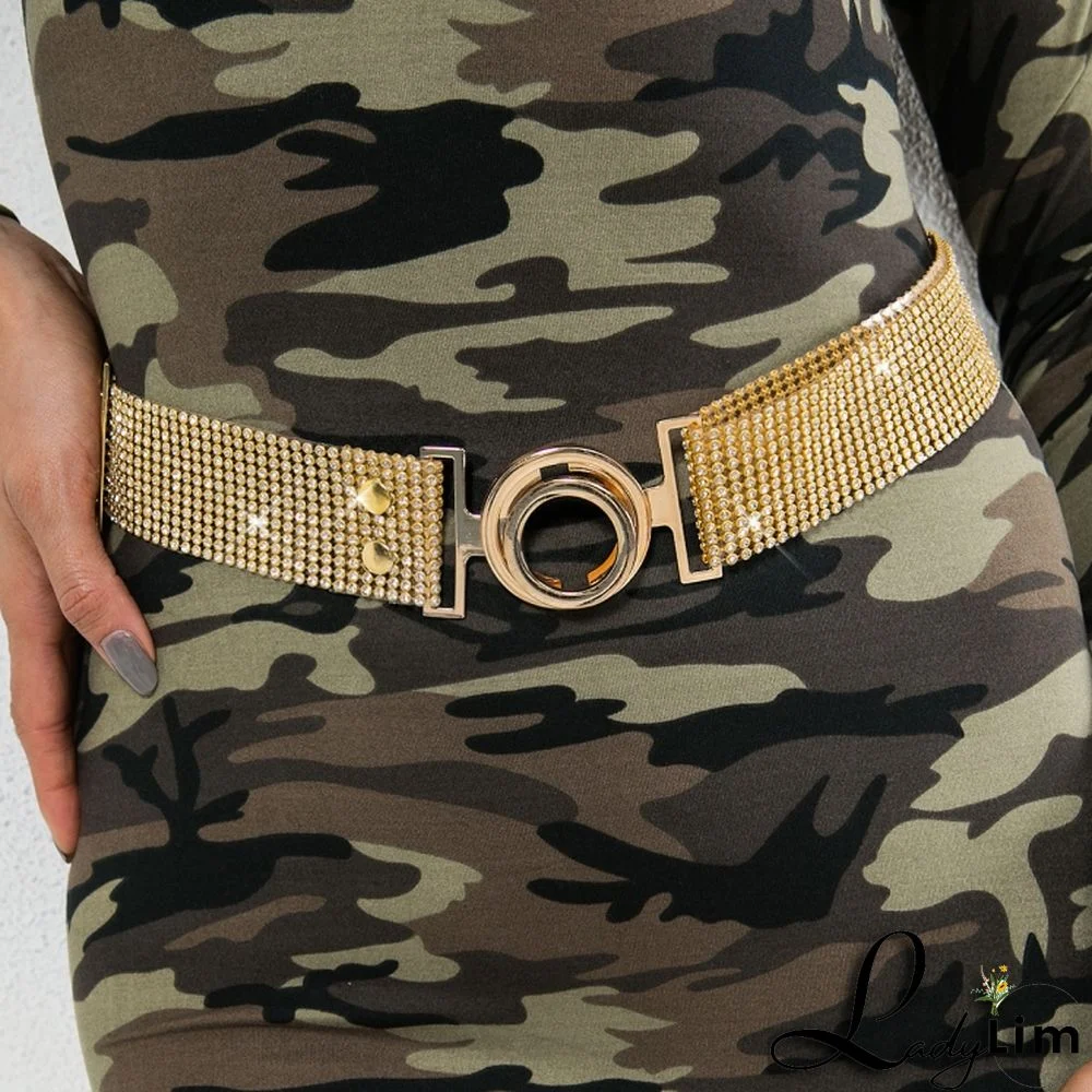 Women Shiny Golden Chain Waistband Belt