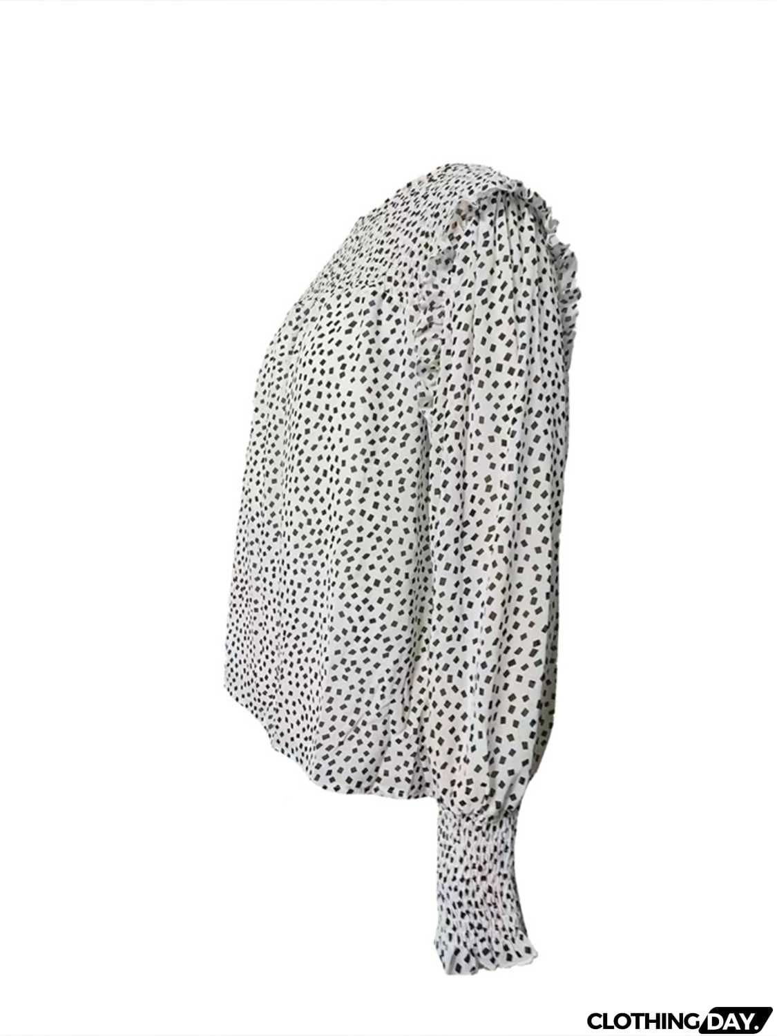 Round Neck Lantern Sleeve Blouse