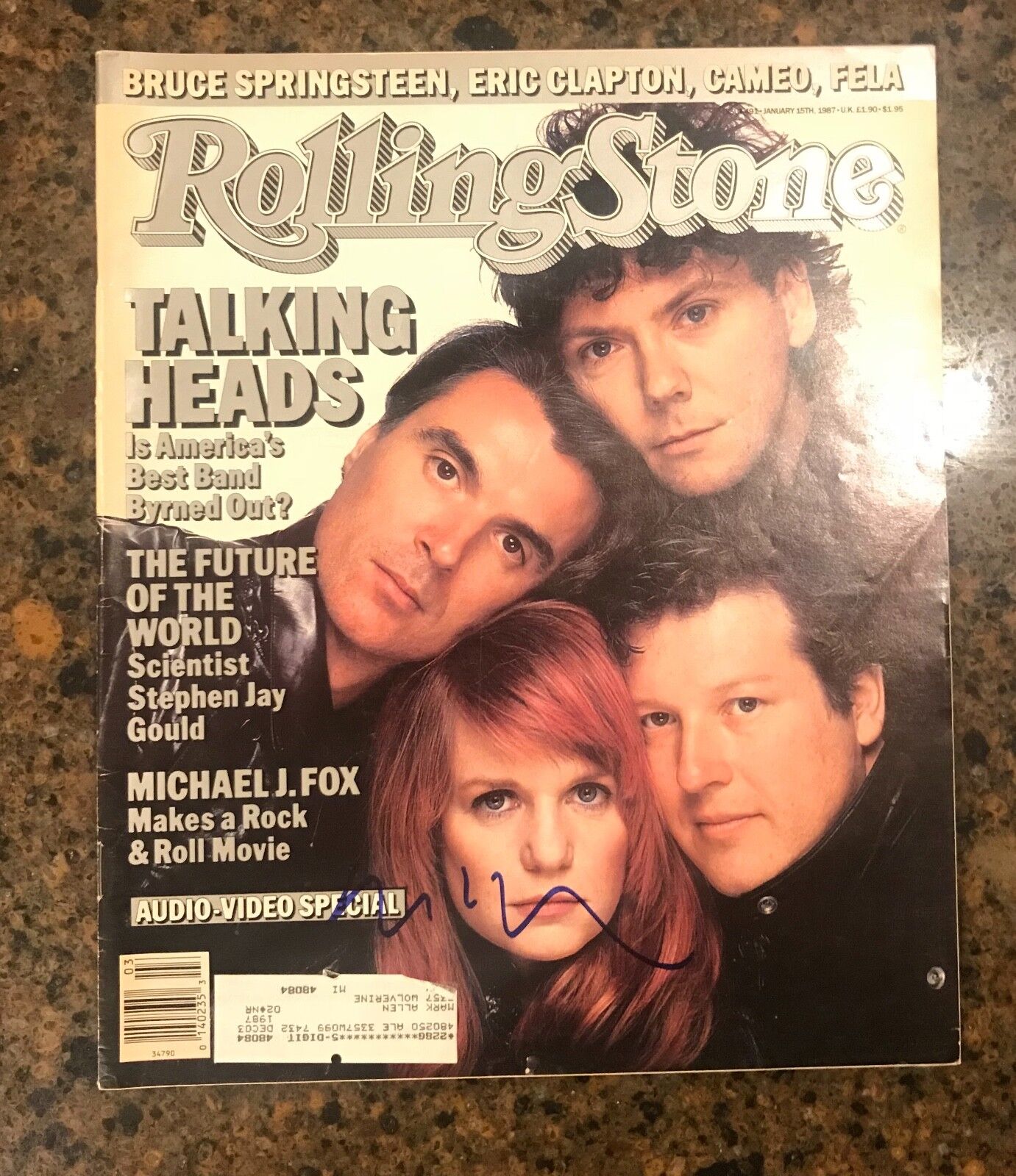 * DAVID BYRNE * signed Rolling Stone Magazine * THE TALKING HEADS * PROOF * 5