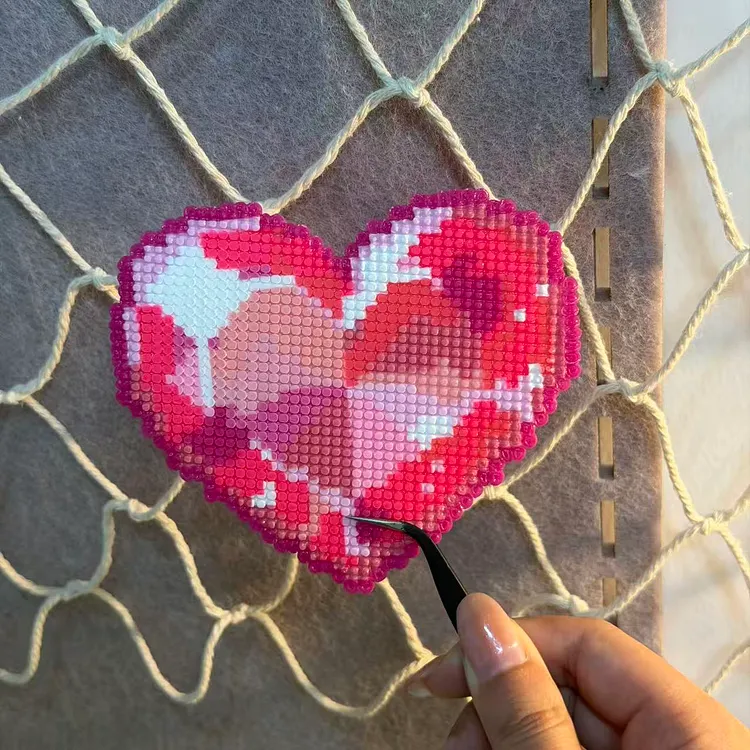 Pink Diamond Heart Digital Pattern 