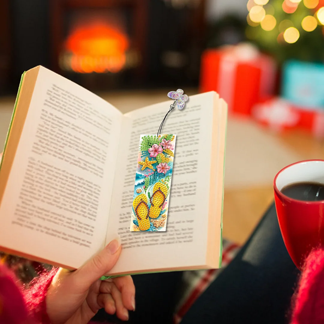 12Pcs Summer Beach DIY Diamond Art Painting Bookmark for Reading Enthusiasts