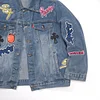 Chrome Hearts Patchwork Denim Jacket - Vintage Blue Gothic Street Jacket 0789
