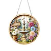 (US Local)Acrylic Fountain Flowers DIY Hanging Diamond Art Kits Wall Door Decor