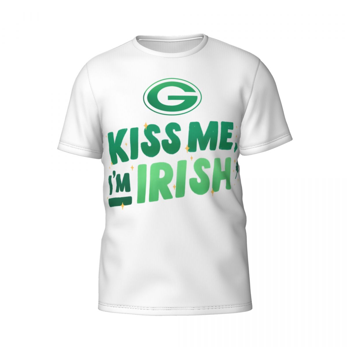 Green Bay Packers Kiss Me I'm Irish St. Patrick's Day Printed Men's T-Shirt