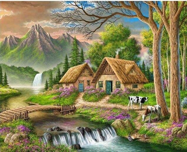 

Riverside Village – Paint By Numbers - 40*50CM, 501 Original