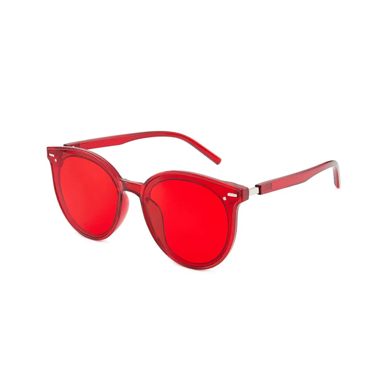 Classic Round Sunglasses for Women Men Retro Vintage Shades Large Plastic Frame Sunnies-vocosishoes