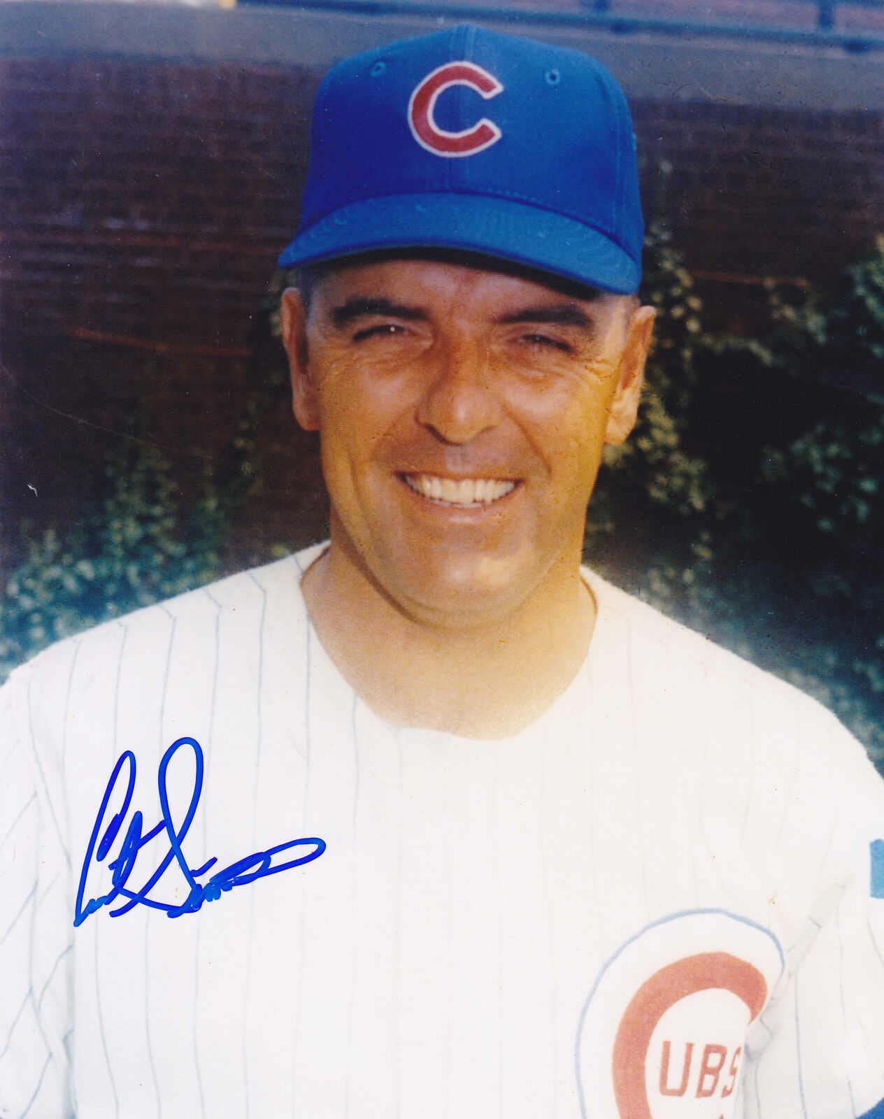 CURT SIMMONS CHICAGO CUBS ACTION SIGNED 8x10