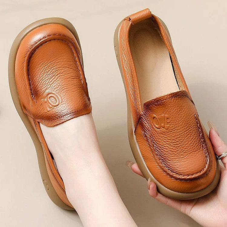 Vintage Faux Leather Women Slip on Shoes shopify Stunahome.com