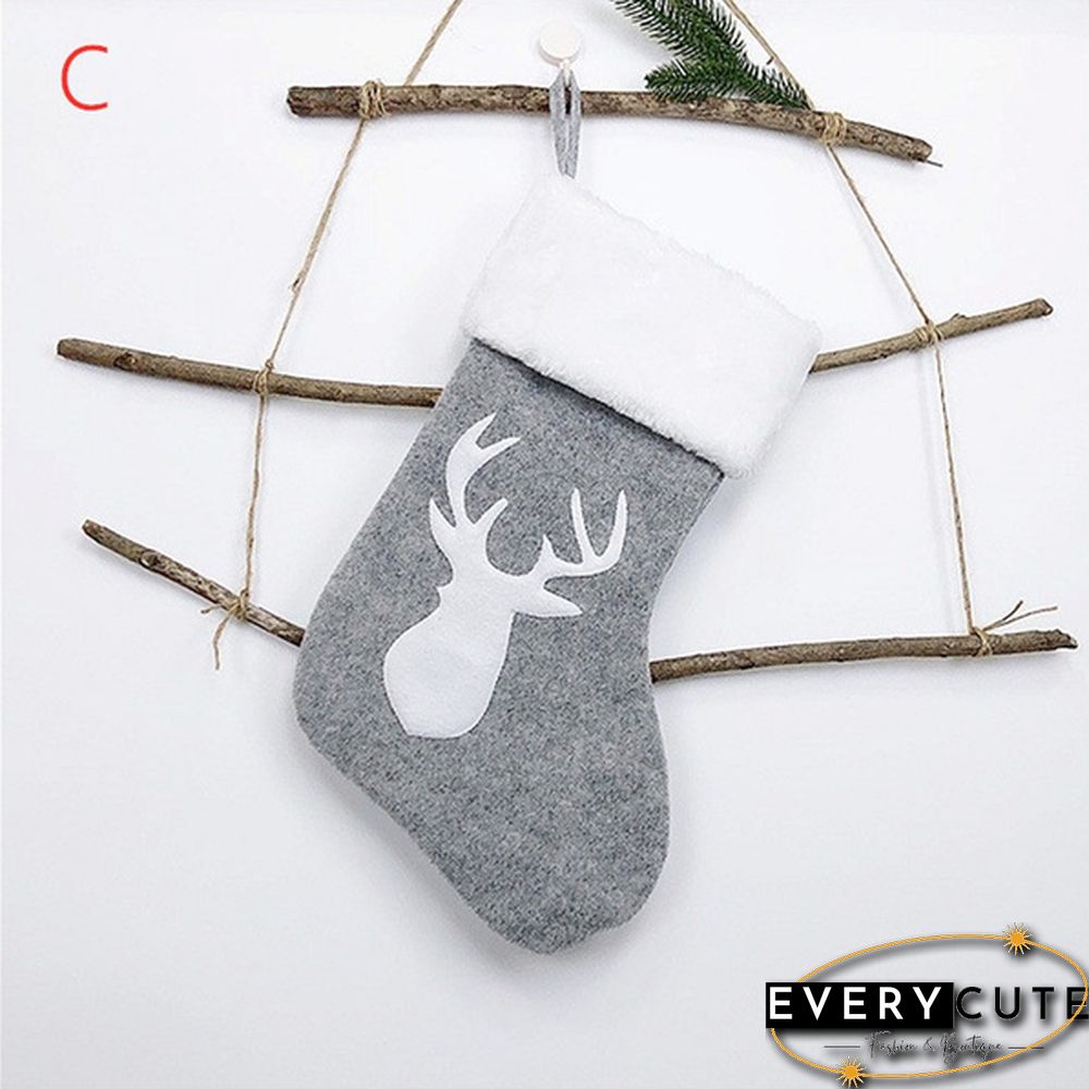 1Pc/2Pcs/4Pcs Christmas Stockings Holder Tree Ornaments Deer Sacks Xmas Gift Bags Presents Children Decorations Wall Art Socks Stuffers Home Room